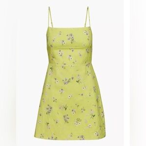 Floral Green Spaghetti Strap Dress